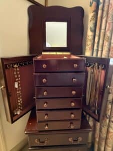 Vintage-Wooden-Jewelry-Chest-with-Mirror-and-Drawers-second-image