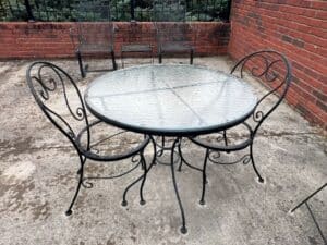 Vintage-Wrought-Iron-Patio-Dining-Set-with-Glass-Top