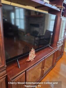 Cherry-Wood-Entertainment-Center-and-Samsung-TV
