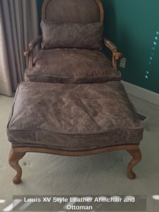 Louis-XV-Style-Leather-Armchair-and-Ottoman