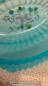 Blue-Frosted-Glass-Trinket-Box-Handpainted-by-B.-Hussin-second-image-1
