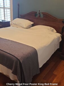 Cherry-Wood-Four-Poster-King-Bed-Frame