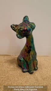Fenton-Art-Glass-Iridescent-Carnival-Glass-Alley-Cat-Figurine-1