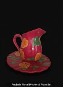 Fuchsia-Floral-Pitcher-Plate-Set