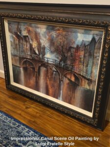 Impressionist-Canal-Scene-Oil-Painting-by-Luigi-Fratelle-Style