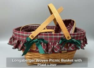Longaberger-Woven-Picnic-Basket-with-Plaid-Liner-1