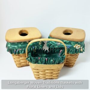 Longaberger-Woven-Traditions-Baskets-with-Floral-Liners-and-Lids-1
