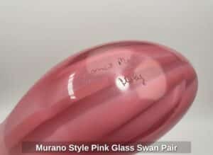Murano-Style-Pink-Glass-Swan-Pair-second-image-1