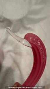 Murano-Style-Pink-Glass-Swan-Pair-third-image-1