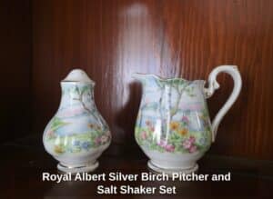 Royal-Albert-Silver-Birch-Pitcher-and-Salt-Shaker-Set