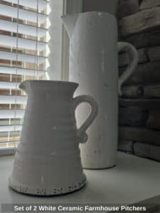 Set-of-White-Ceramic-Farmhouse-Pitchers