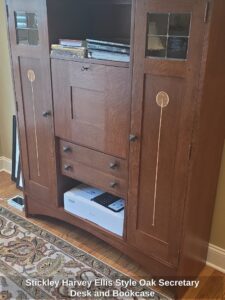 Stickley-Harvey-Ellis-Style-Oak-Secretary-Desk-and-Bookcase