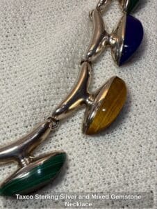Taxco-Sterling-Silver-and-Mixed-Gemstone-Necklace-second-image