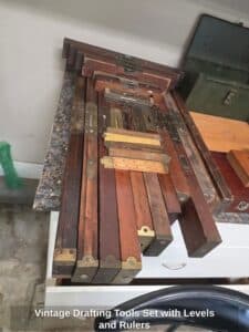 Vintage-Drafting-Tools-Set-with-Levels-and-Rulers