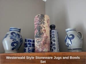 Westerwald-Style-Stoneware-Jugs-and-Bowls-Set