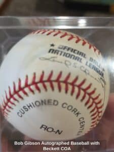 Bob-Gibson-Autographed-Baseball-with-Beckett-COA-second-image