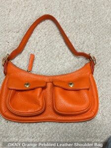 DKNY-Orange-Pebbled-Leather-Shoulder-Bag-1