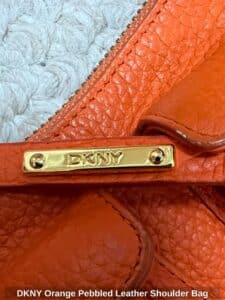 DKNY-Orange-Pebbled-Leather-Shoulder-Bag-second-image-1