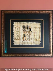 Egyptian-Papyrus-Painting-with-Cartouches-1