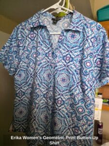 Erika-Womens-Geometric-Print-Button-Up-Shirt