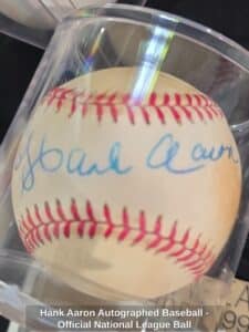 Hank Aaron Autographed Baseball