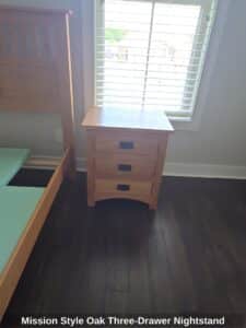 Mission-Style-Oak-Three-Drawer-Nightstand