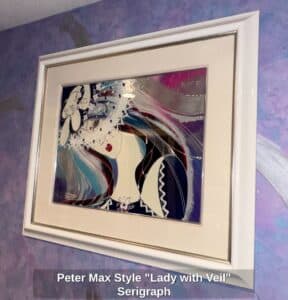 Peter-Max-Style-Lady-with-Veil-Serigraph-1