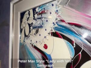 Peter-Max-Style-Lady-with-Veil-Serigraph-second-image-1