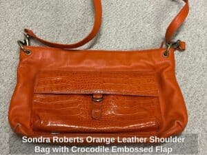 Sondra-Roberts-Orange-Leather-Shoulder-Bag-with-Crocodile-Embossed-Flap-1
