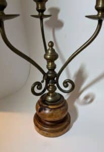 Brass-and-Wood-Candelabra-second-image