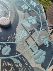 Etched-Glass-Top-Pedestal-Patio-Table-second-image