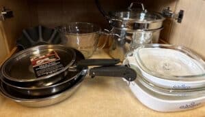 CorningWare-Blue-Cornflower-Casserole-Dishes-and-EKCO-Flint-Stainless-Steel-Cookware