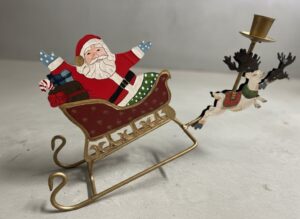 Vintage-Santa-and-Reindeer-Sleigh-Candelabra-second-image