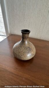 Antique-Islamic-Persian-Brass-Etched-Vase