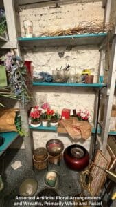 Assorted-Artificial-Floral-Arrangements-and-Wreaths-Primarily-White-and-Pastel-Tones-second-image