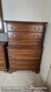 Vintage-Young-Hinkle-Cherry-Wood-Highboy-Dresser