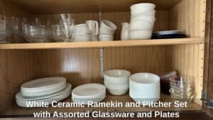 White-Ceramic-Ramekin-and-Pitcher-Set-with-Assorted-Glassware-and-Plates