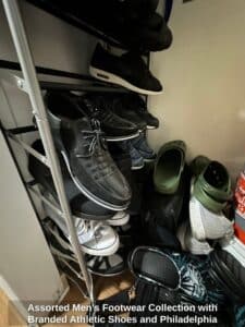 Assorted-Mens-Footwear-Collection-with-Branded-Athletic-Shoes-and-Philadelphia-Eagles-Clogs