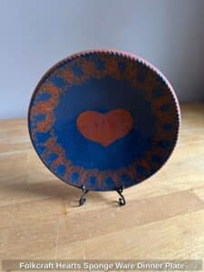 Folkcraft-Hearts-Sponge-Ware-Dinner-Plate