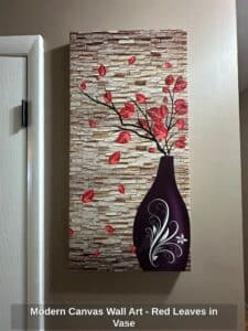 Modern-Canvas-Wall-Art-Red-Leaves-in-Vase
