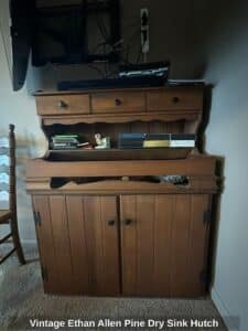 Vintage-Ethan-Allen-Pine-Dry-Sink-Hutch