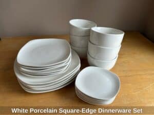White-Porcelain-Square-Edge-Dinnerware-Set