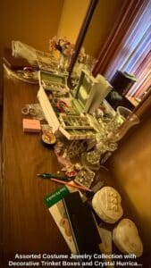 Assorted-Costume-Jewelry-Collection-with-Decorative-Trinket-Boxes-and-Crystal-Hurricane-Lamp