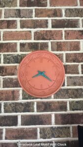 Terracotta-Leaf-Motif-Wall-Clock