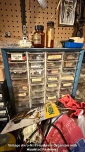 Vintage-Akro-Mils-Hardware-Organizer-with-Assorted-Fasteners