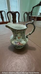 Antique-Japanese-Nippon-Moriage-Floral-Pitcher