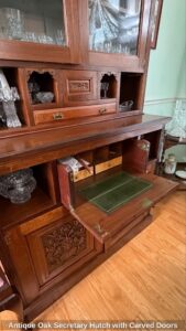 Antique-Oak-Secretary-Hutch-with-Carved-Doors-second-image