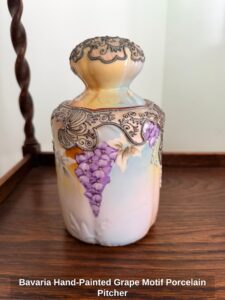 Bavaria-Hand-Painted-Grape-Motif-Porcelain-Pitcher