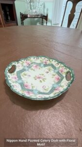 Nippon-Hand-Painted-Celery-Dish-with-Floral-Motif