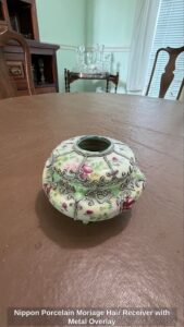 Nippon-Porcelain-Moriage-Hair-Receiver-with-Metal-Overlay